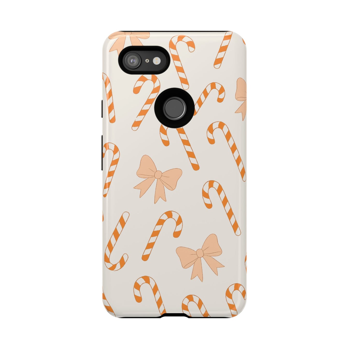 Candy Cane Phone Case with Bow | Holiday Gift for Her | Cute Mobile Cover | Christmas Decor | Festive Accessories