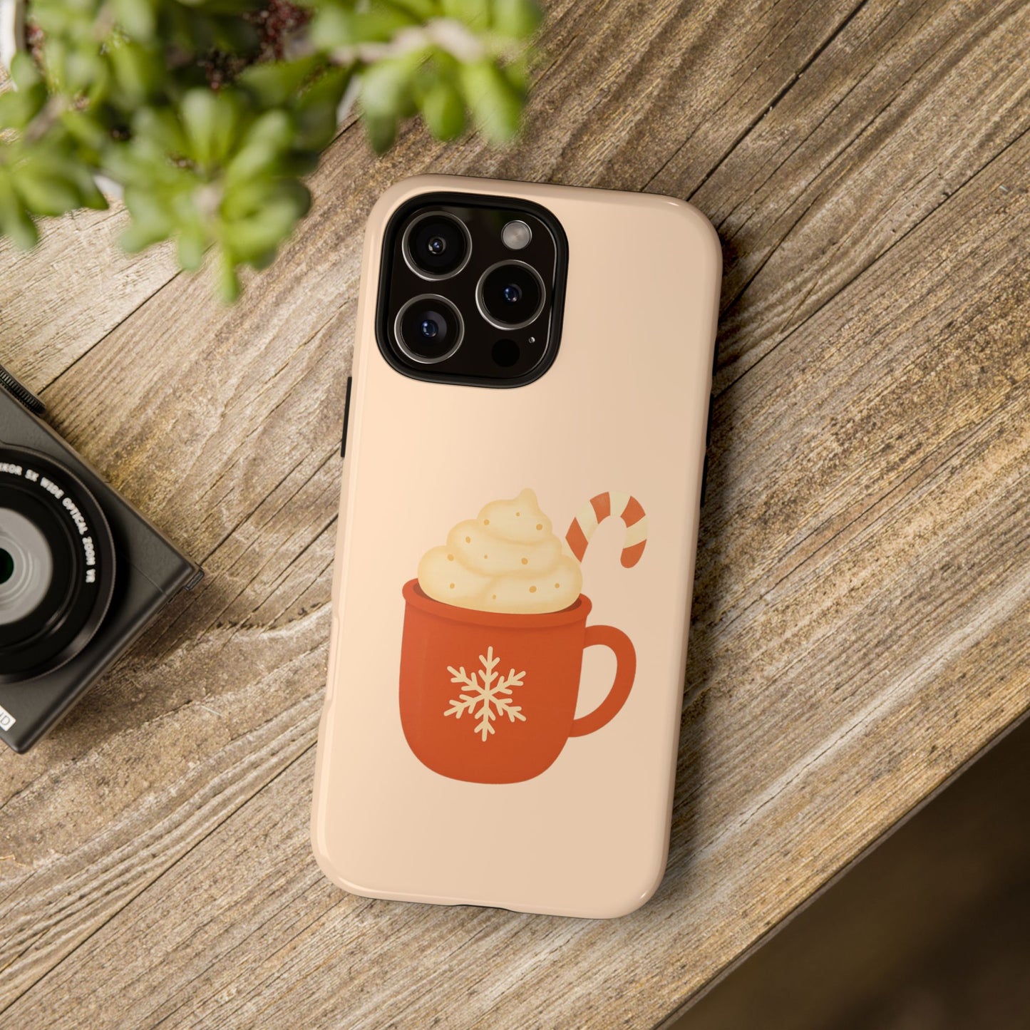 Cozy Holiday Phone Case with Hot Cocoa Design, Winter Style Cover, Cute Gift for Coffee Lovers, Seasonal Accessories, Fun Gadget Decor