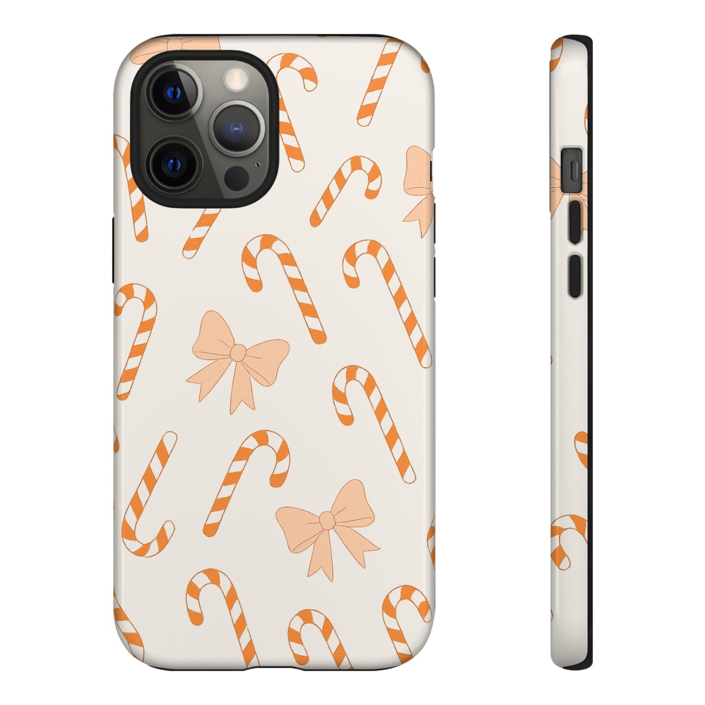 Candy Cane Phone Case with Bow | Holiday Gift for Her | Cute Mobile Cover | Christmas Decor | Festive Accessories