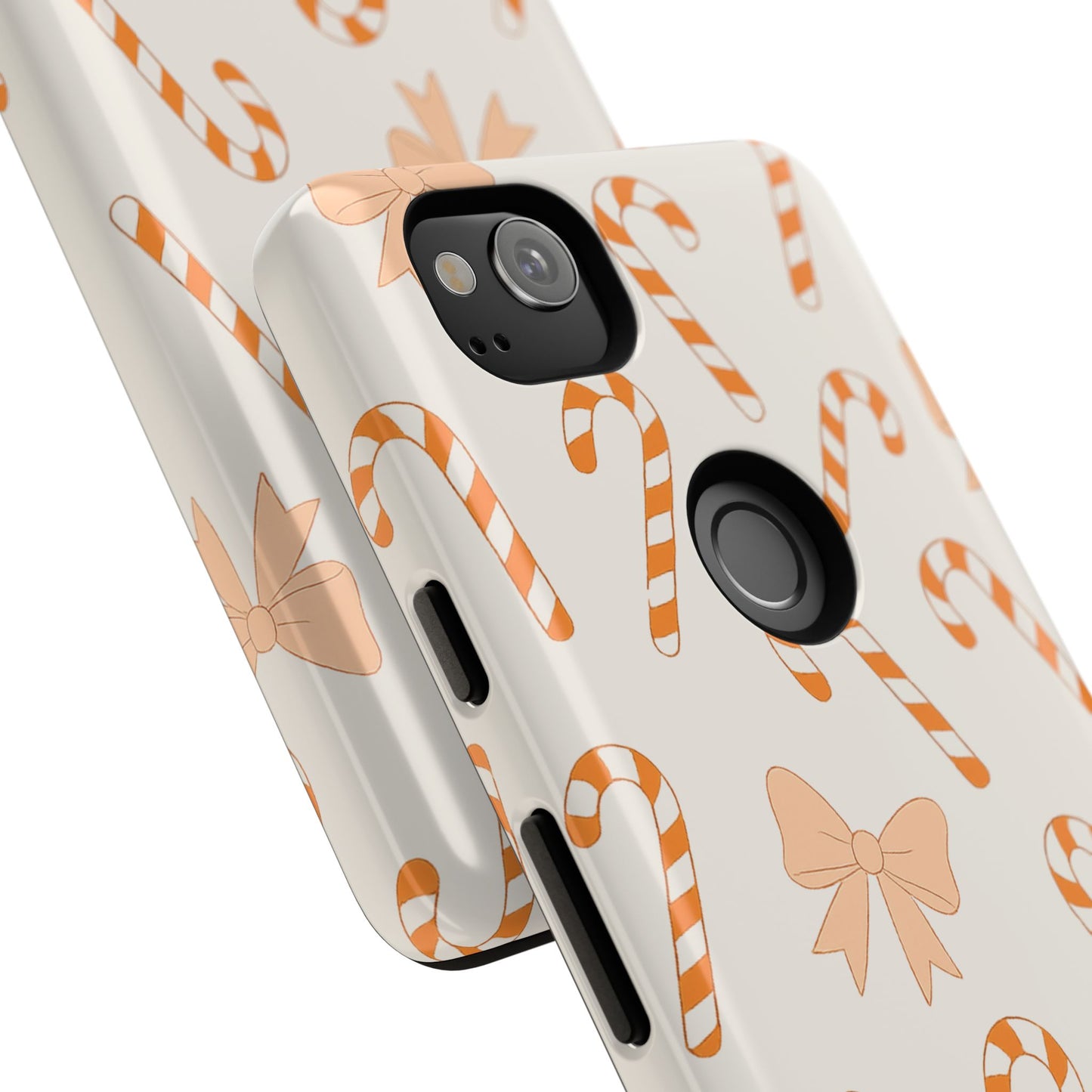 Candy Cane Phone Case with Bow | Holiday Gift for Her | Cute Mobile Cover | Christmas Decor | Festive Accessories