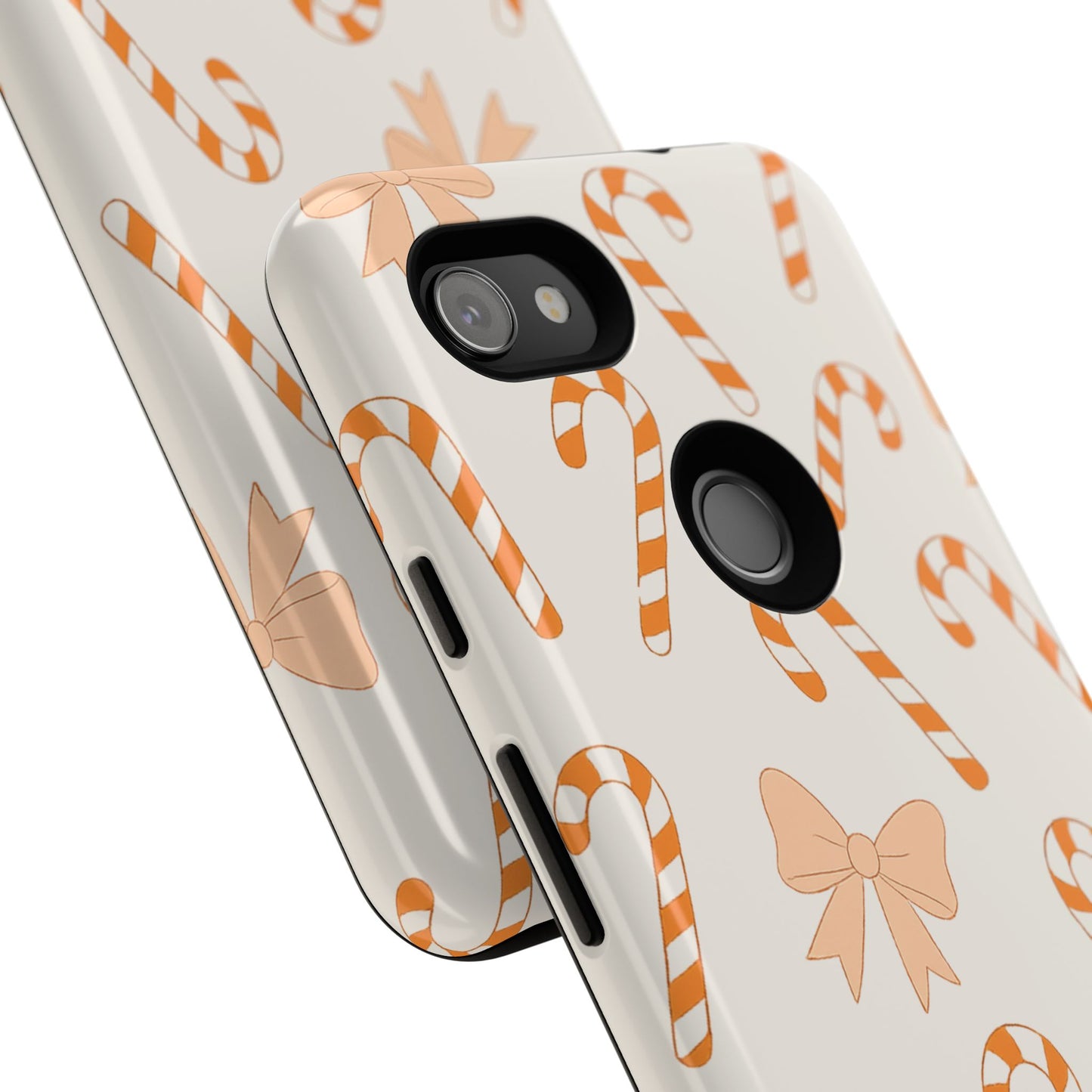 Candy Cane Phone Case with Bow | Holiday Gift for Her | Cute Mobile Cover | Christmas Decor | Festive Accessories