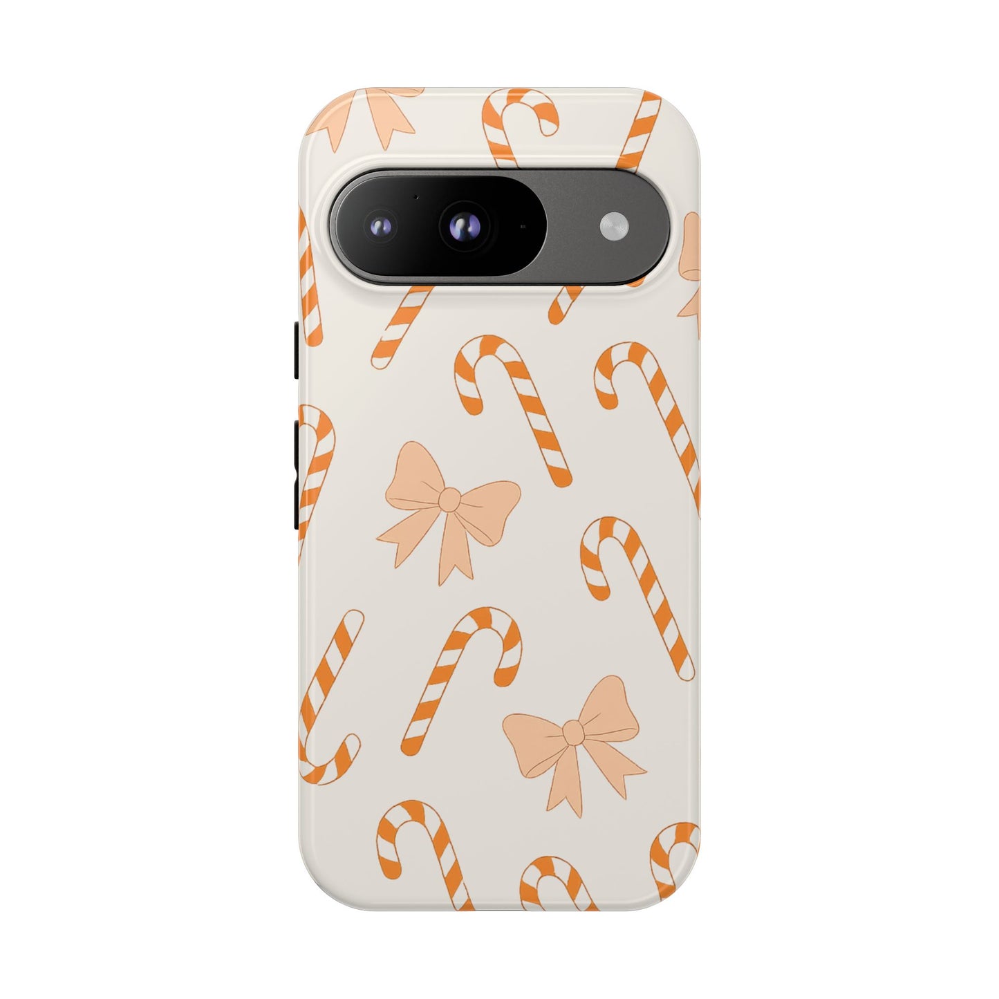 Candy Cane Phone Case with Bow | Holiday Gift for Her | Cute Mobile Cover | Christmas Decor | Festive Accessories