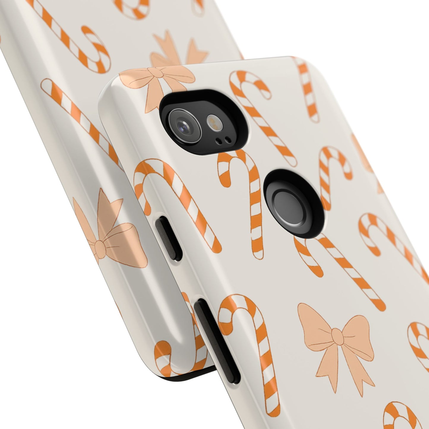 Candy Cane Phone Case with Bow | Holiday Gift for Her | Cute Mobile Cover | Christmas Decor | Festive Accessories