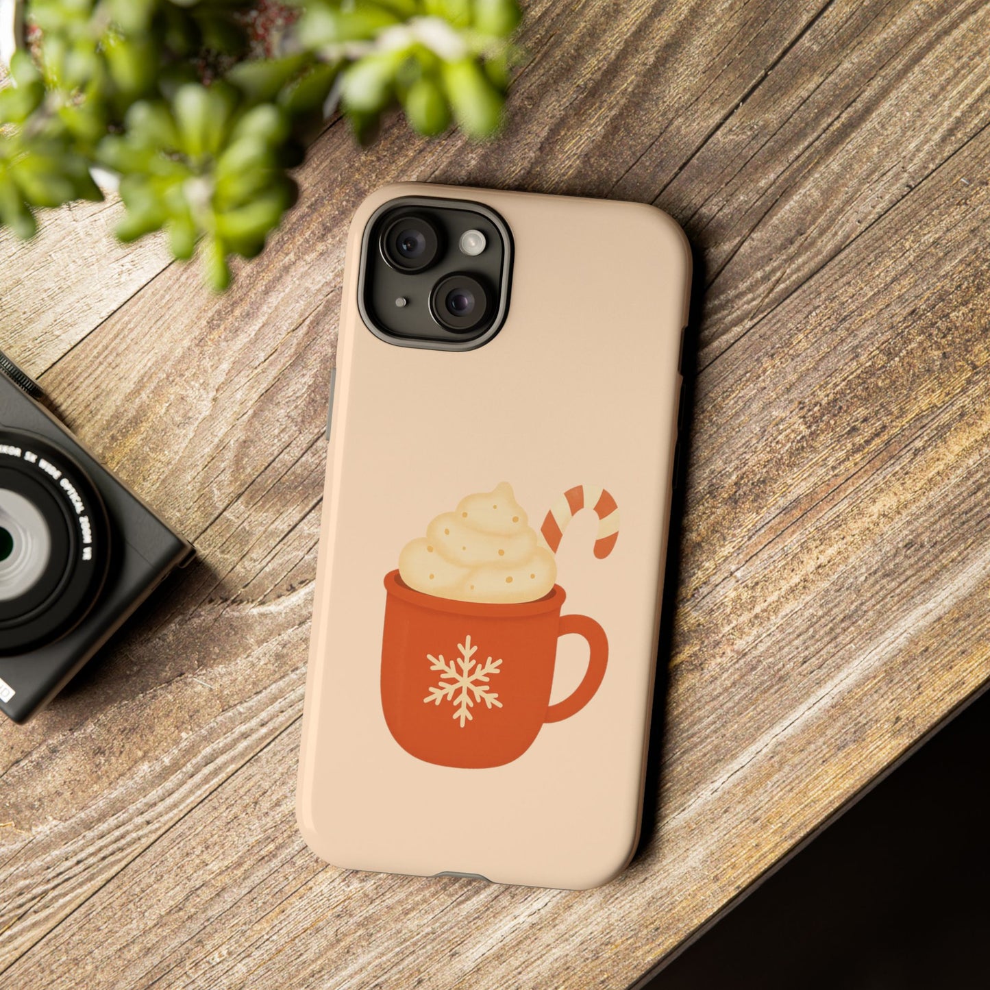 Cozy Holiday Phone Case with Hot Cocoa Design, Winter Style Cover, Cute Gift for Coffee Lovers, Seasonal Accessories, Fun Gadget Decor