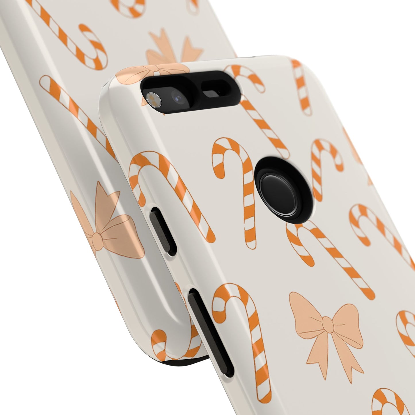Candy Cane Phone Case with Bow | Holiday Gift for Her | Cute Mobile Cover | Christmas Decor | Festive Accessories