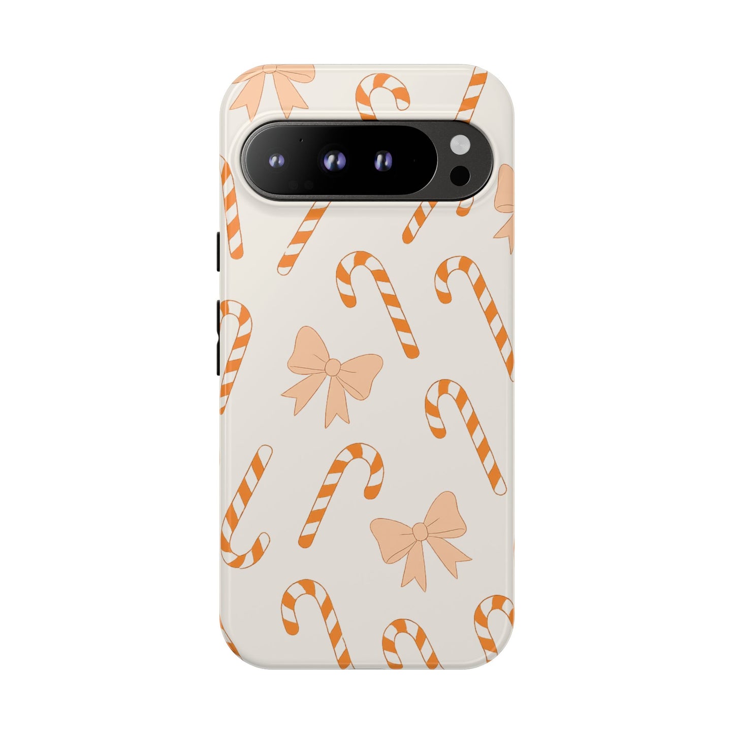 Candy Cane Phone Case with Bow | Holiday Gift for Her | Cute Mobile Cover | Christmas Decor | Festive Accessories