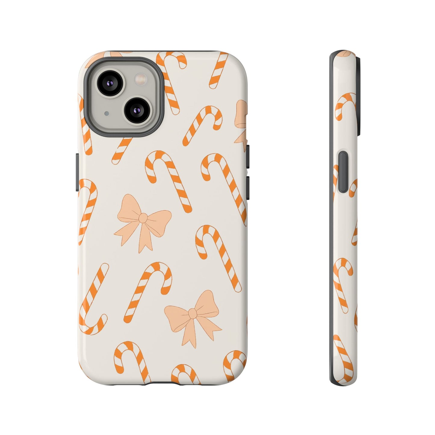 Candy Cane Phone Case with Bow | Holiday Gift for Her | Cute Mobile Cover | Christmas Decor | Festive Accessories