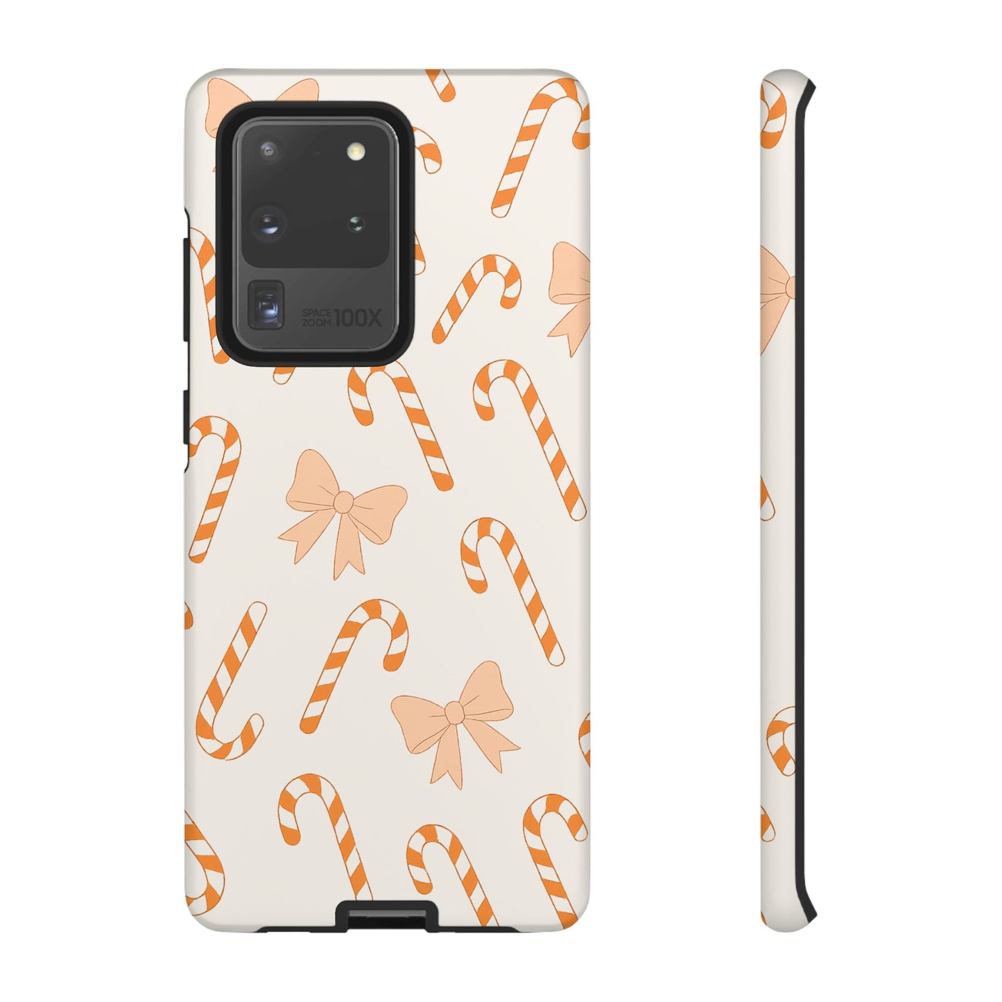 Candy Cane Phone Case with Bow | Holiday Gift for Her | Cute Mobile Cover | Christmas Decor | Festive Accessories