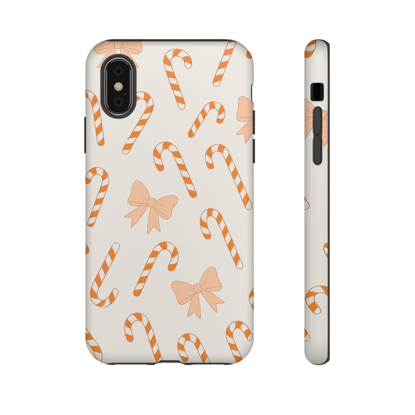 Candy Cane Phone Case with Bow | Holiday Gift for Her | Cute Mobile Cover | Christmas Decor | Festive Accessories