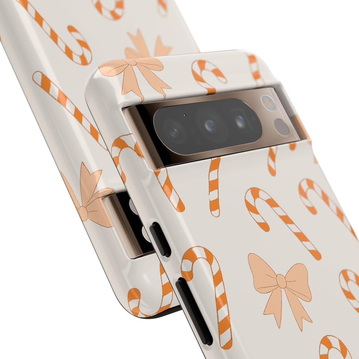 Candy Cane Phone Case with Bow | Holiday Gift for Her | Cute Mobile Cover | Christmas Decor | Festive Accessories