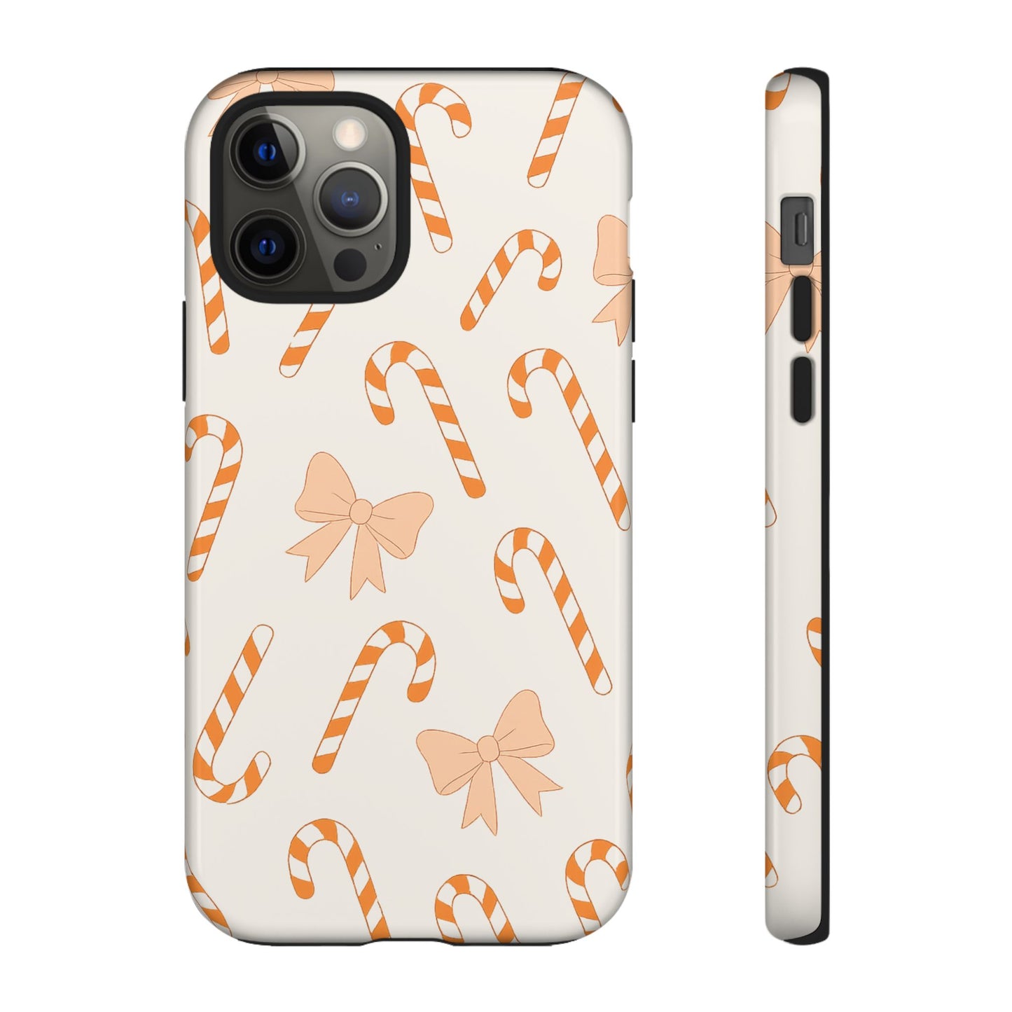 Candy Cane Phone Case with Bow | Holiday Gift for Her | Cute Mobile Cover | Christmas Decor | Festive Accessories