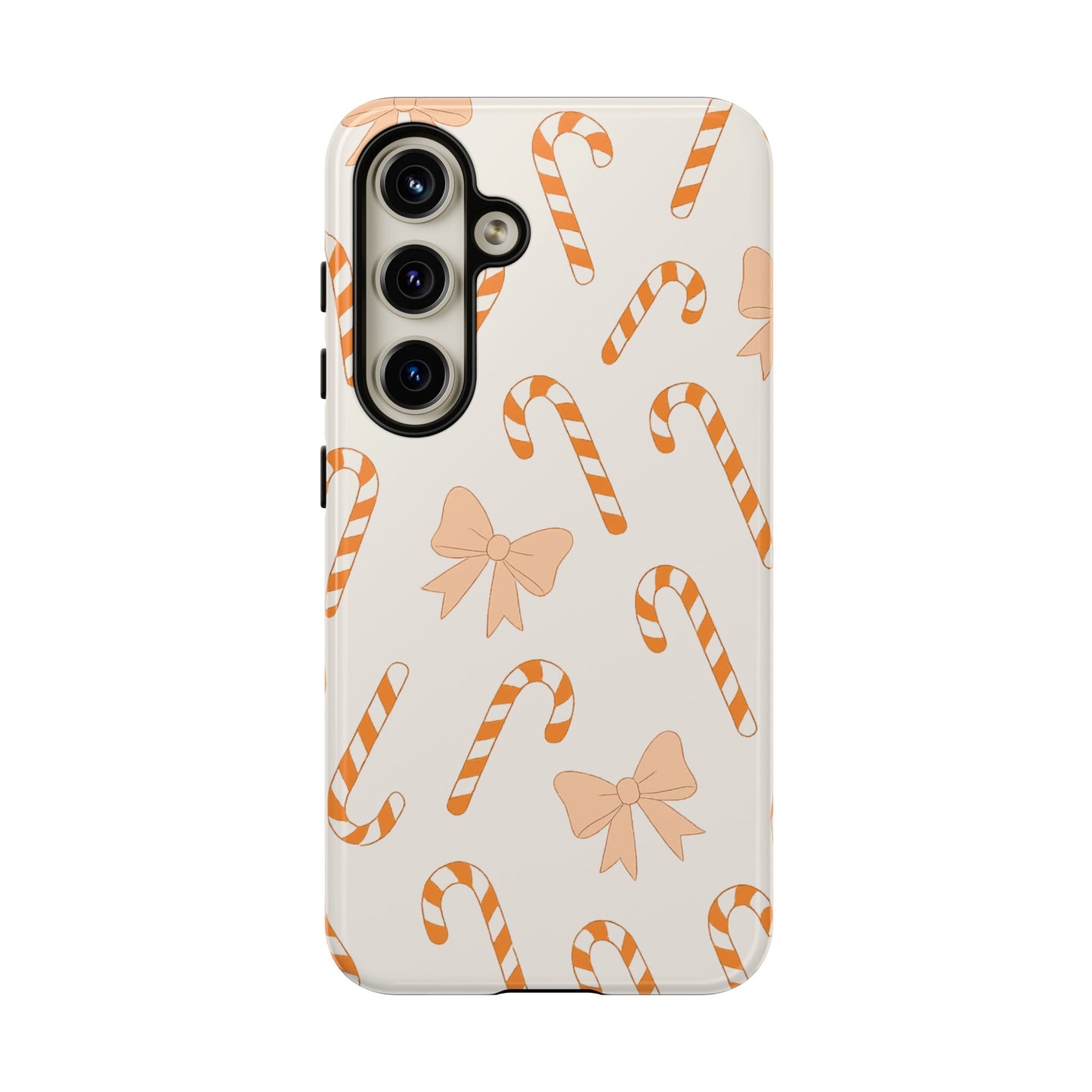Candy Cane Phone Case with Bow | Holiday Gift for Her | Cute Mobile Cover | Christmas Decor | Festive Accessories
