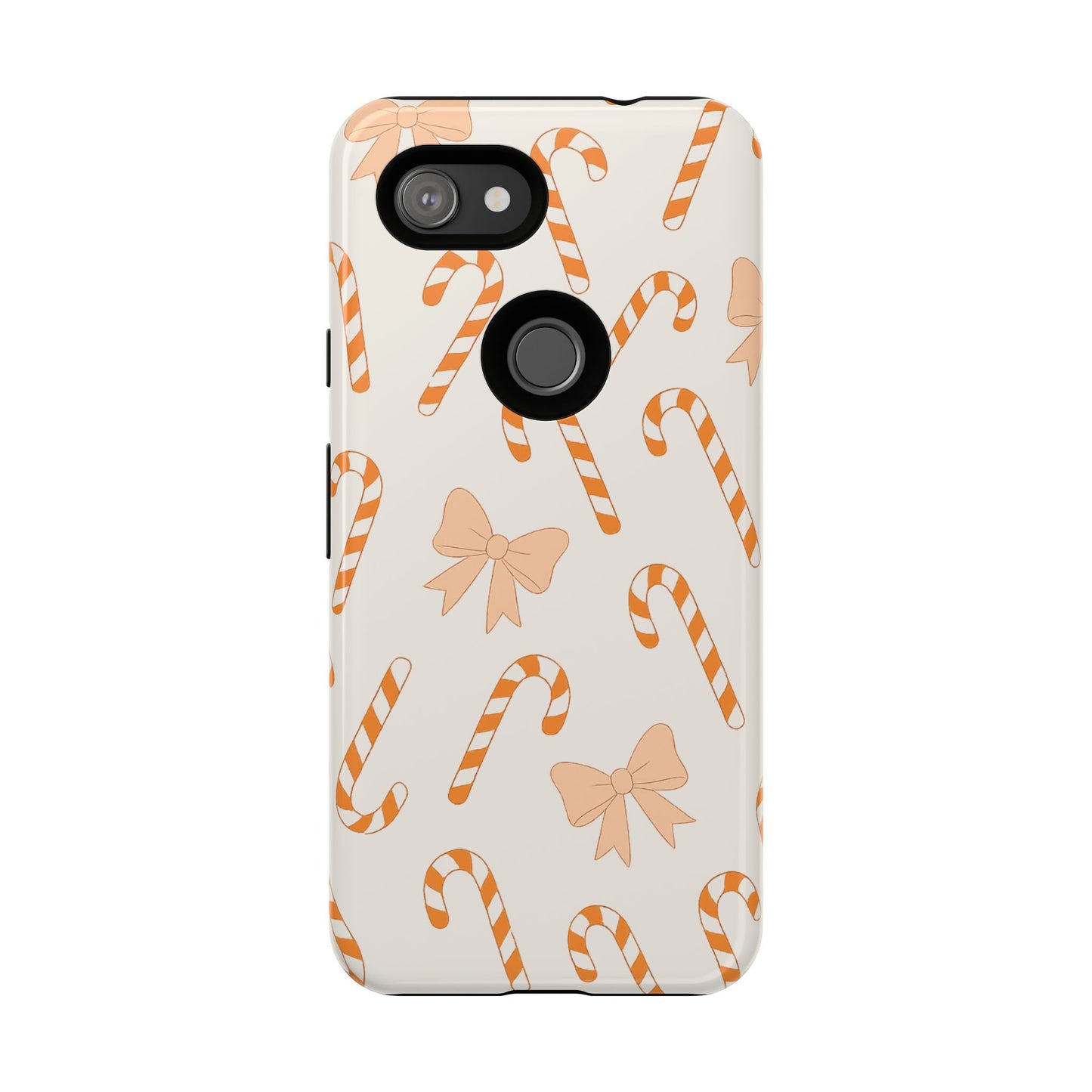 Candy Cane Phone Case with Bow | Holiday Gift for Her | Cute Mobile Cover | Christmas Decor | Festive Accessories