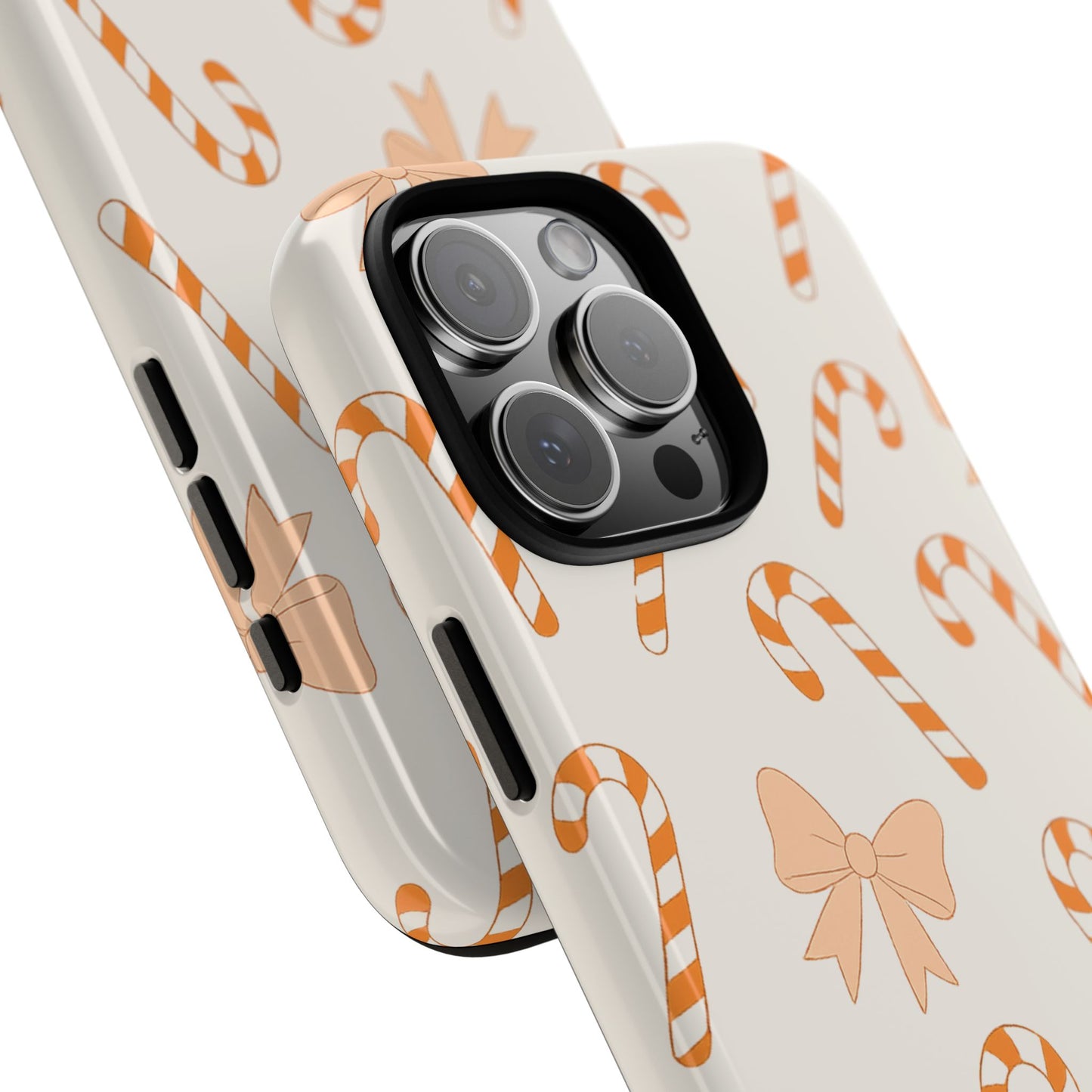 Candy Cane Phone Case with Bow | Holiday Gift for Her | Cute Mobile Cover | Christmas Decor | Festive Accessories