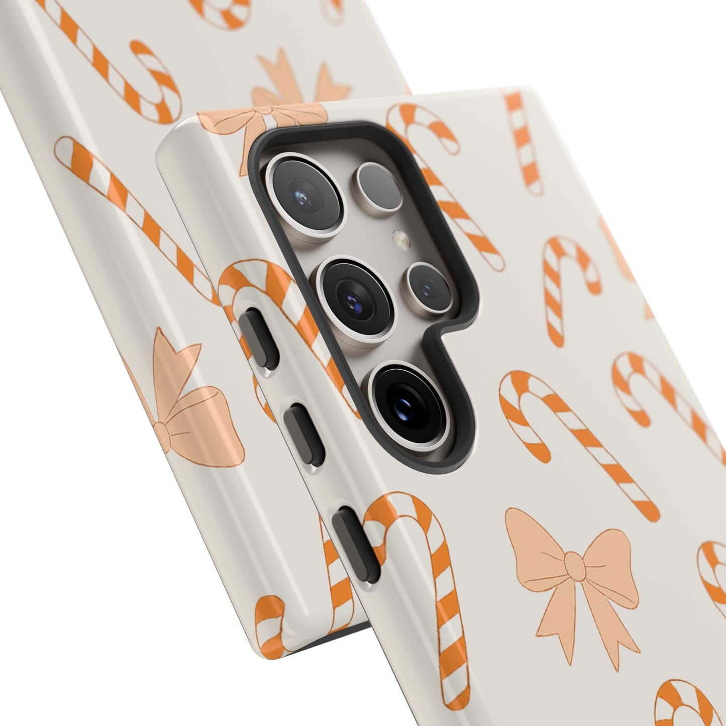 Candy Cane Phone Case with Bow | Holiday Gift for Her | Cute Mobile Cover | Christmas Decor | Festive Accessories