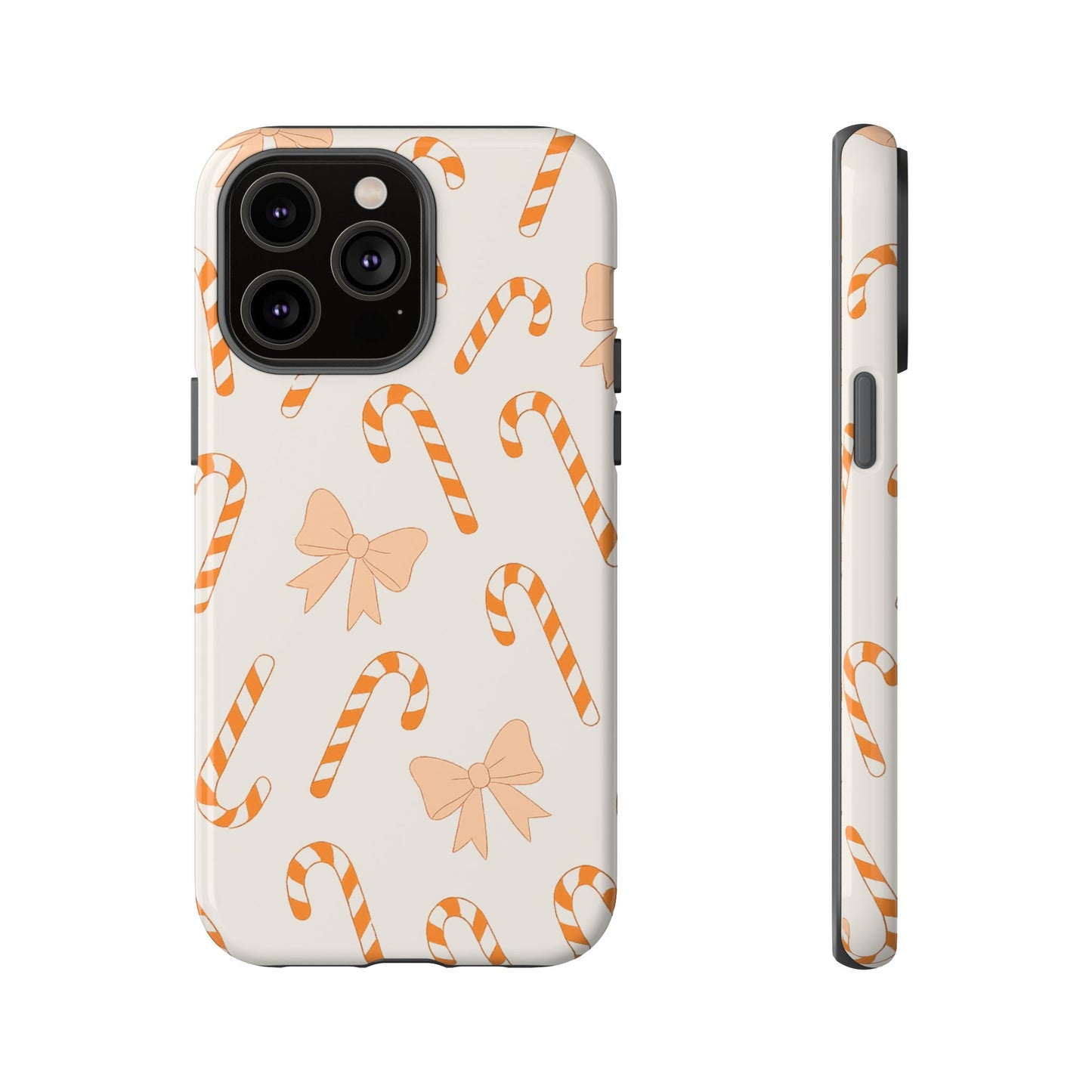 Candy Cane Phone Case with Bow | Holiday Gift for Her | Cute Mobile Cover | Christmas Decor | Festive Accessories