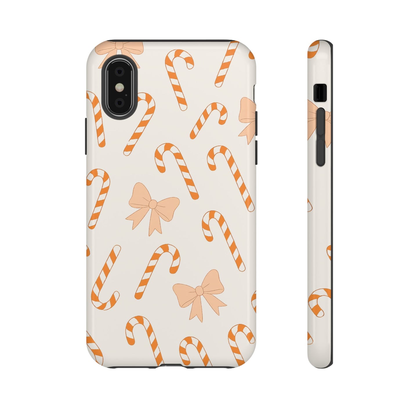 Candy Cane Phone Case with Bow | Holiday Gift for Her | Cute Mobile Cover | Christmas Decor | Festive Accessories