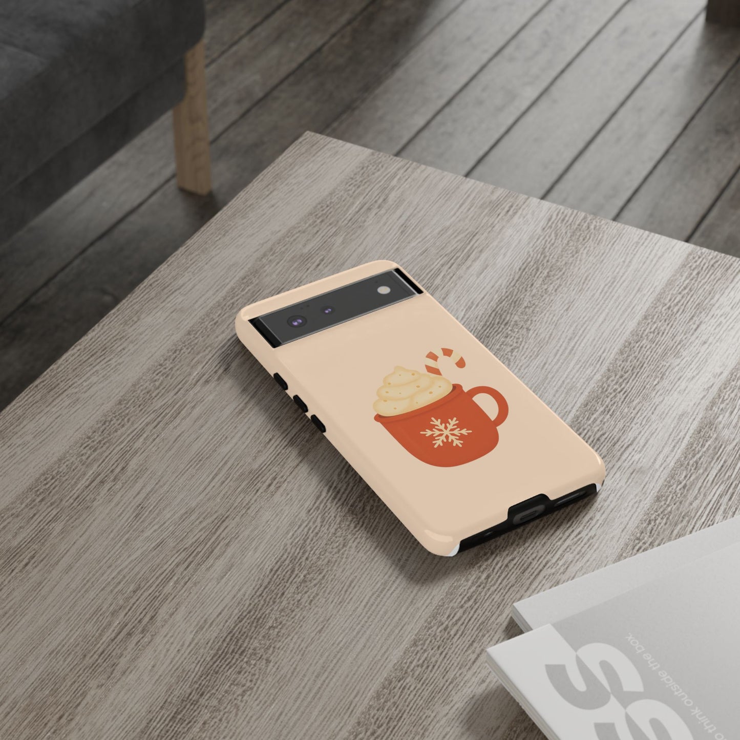 Cozy Holiday Phone Case with Hot Cocoa Design, Winter Style Cover, Cute Gift for Coffee Lovers, Seasonal Accessories, Fun Gadget Decor