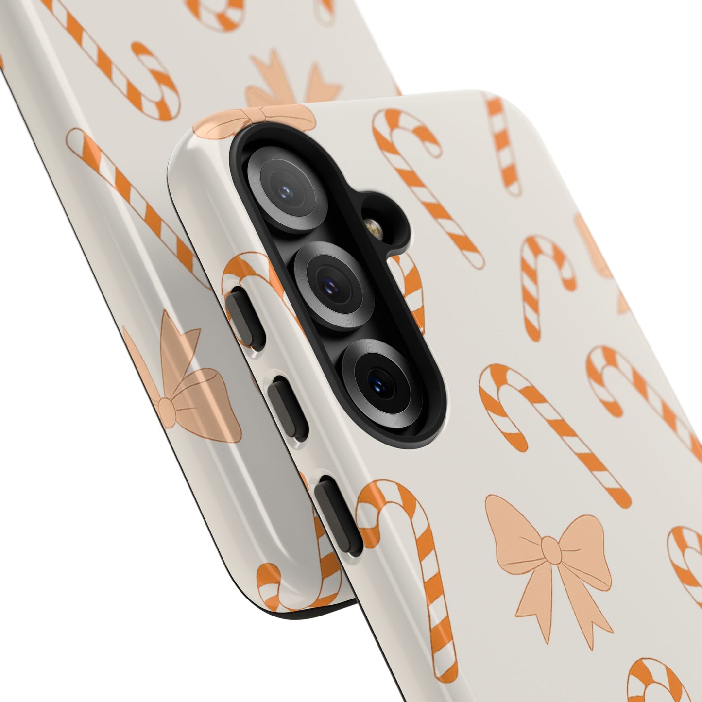Candy Cane Phone Case with Bow | Holiday Gift for Her | Cute Mobile Cover | Christmas Decor | Festive Accessories