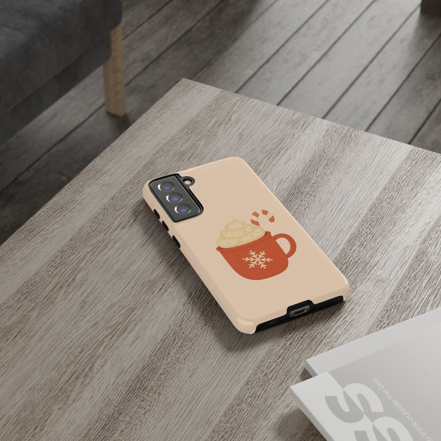 Cozy Holiday Phone Case with Hot Cocoa Design, Winter Style Cover, Cute Gift for Coffee Lovers, Seasonal Accessories, Fun Gadget Decor