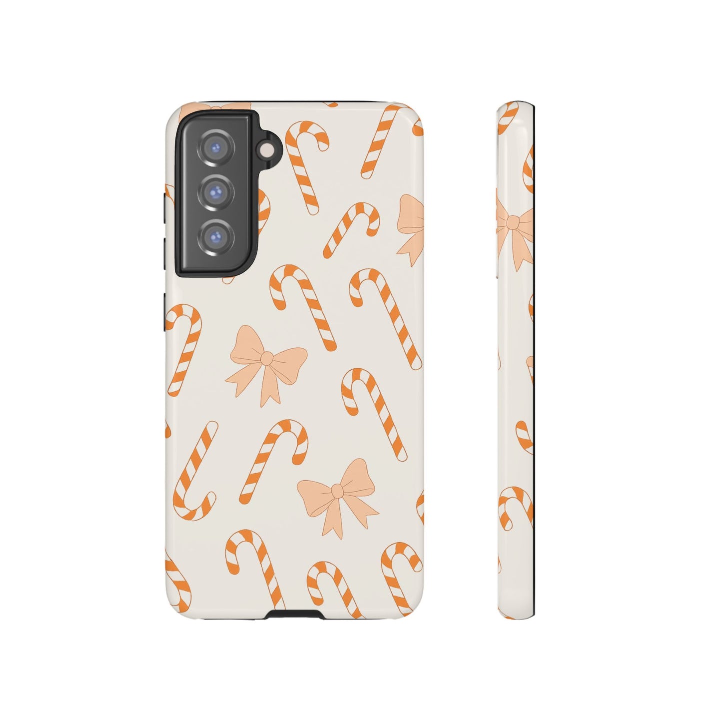 Candy Cane Phone Case with Bow | Holiday Gift for Her | Cute Mobile Cover | Christmas Decor | Festive Accessories