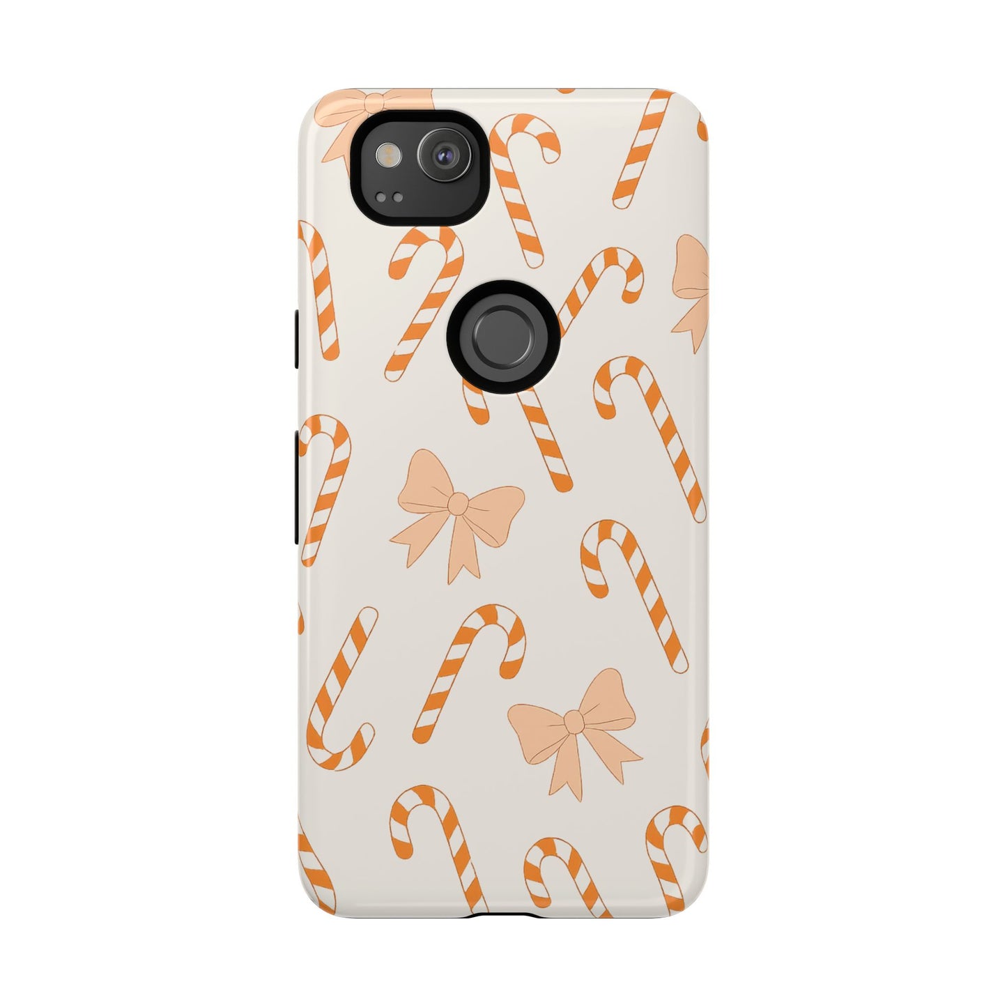 Candy Cane Phone Case with Bow | Holiday Gift for Her | Cute Mobile Cover | Christmas Decor | Festive Accessories