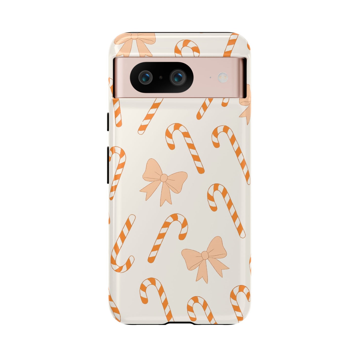 Candy Cane Phone Case with Bow | Holiday Gift for Her | Cute Mobile Cover | Christmas Decor | Festive Accessories