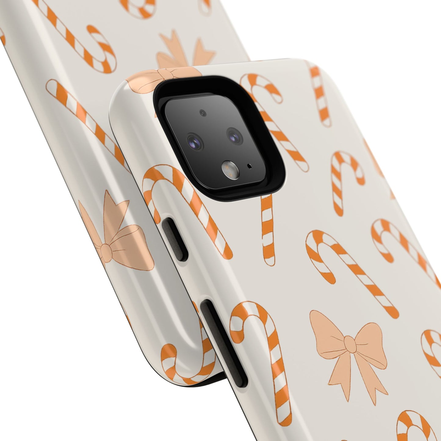 Candy Cane Phone Case with Bow | Holiday Gift for Her | Cute Mobile Cover | Christmas Decor | Festive Accessories