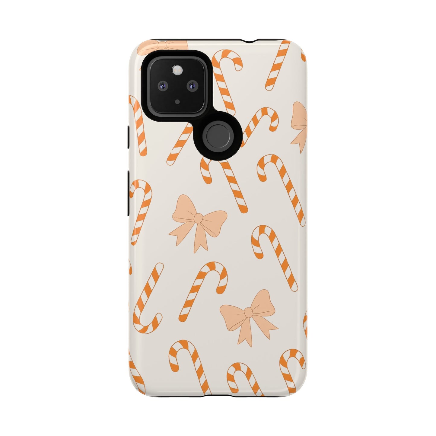 Candy Cane Phone Case with Bow | Holiday Gift for Her | Cute Mobile Cover | Christmas Decor | Festive Accessories