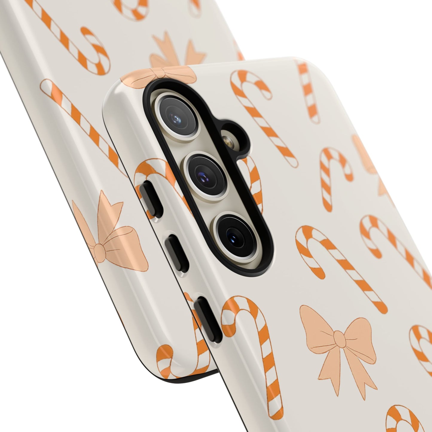 Candy Cane Phone Case with Bow | Holiday Gift for Her | Cute Mobile Cover | Christmas Decor | Festive Accessories
