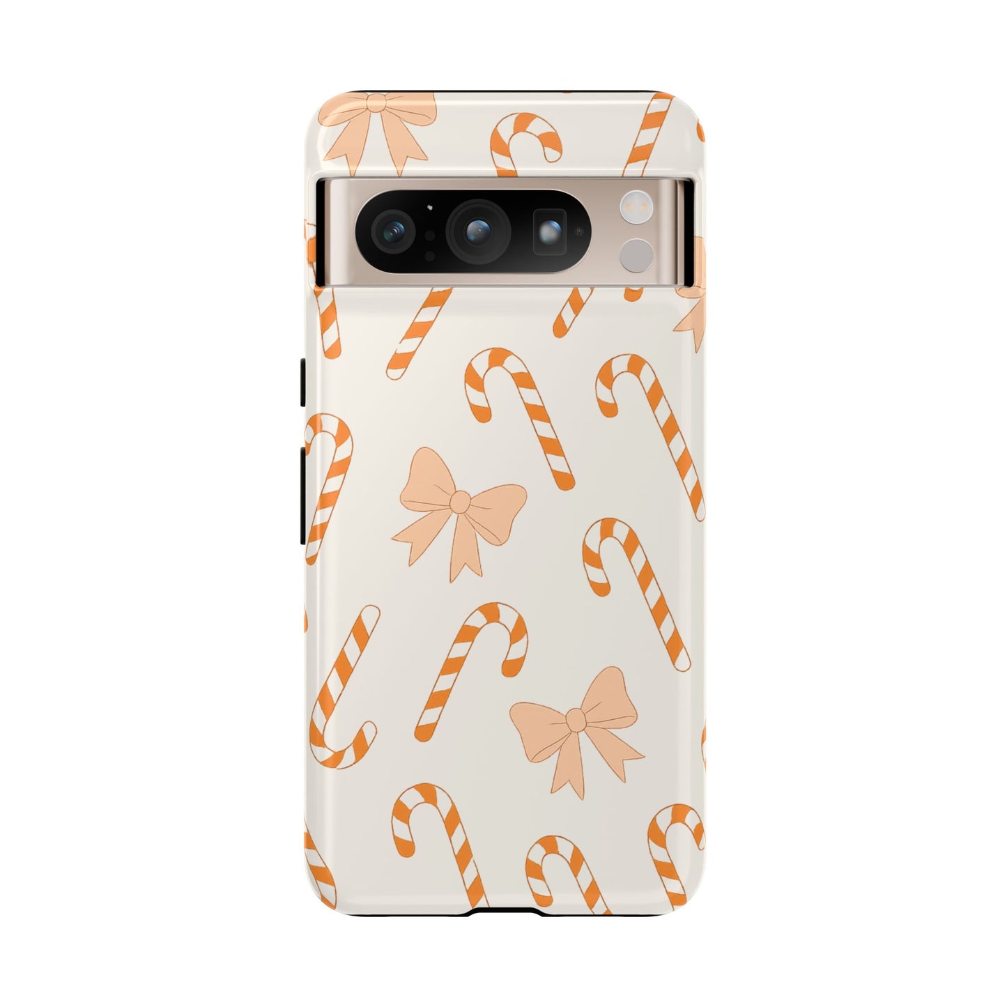 Candy Cane Phone Case with Bow | Holiday Gift for Her | Cute Mobile Cover | Christmas Decor | Festive Accessories