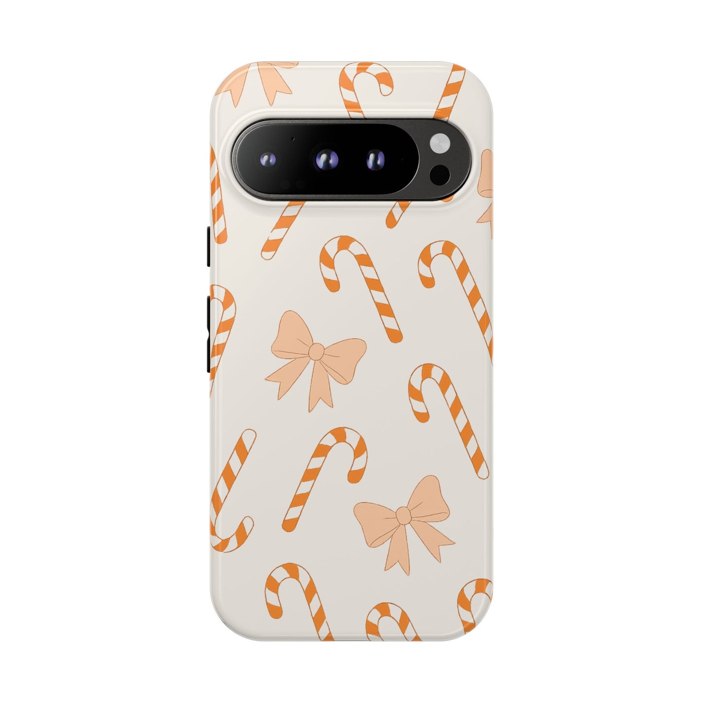 Candy Cane Phone Case with Bow | Holiday Gift for Her | Cute Mobile Cover | Christmas Decor | Festive Accessories
