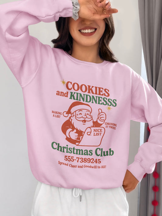 Chrismas Festive Crewneck Sweatshirt - Cookies and Kindness Design