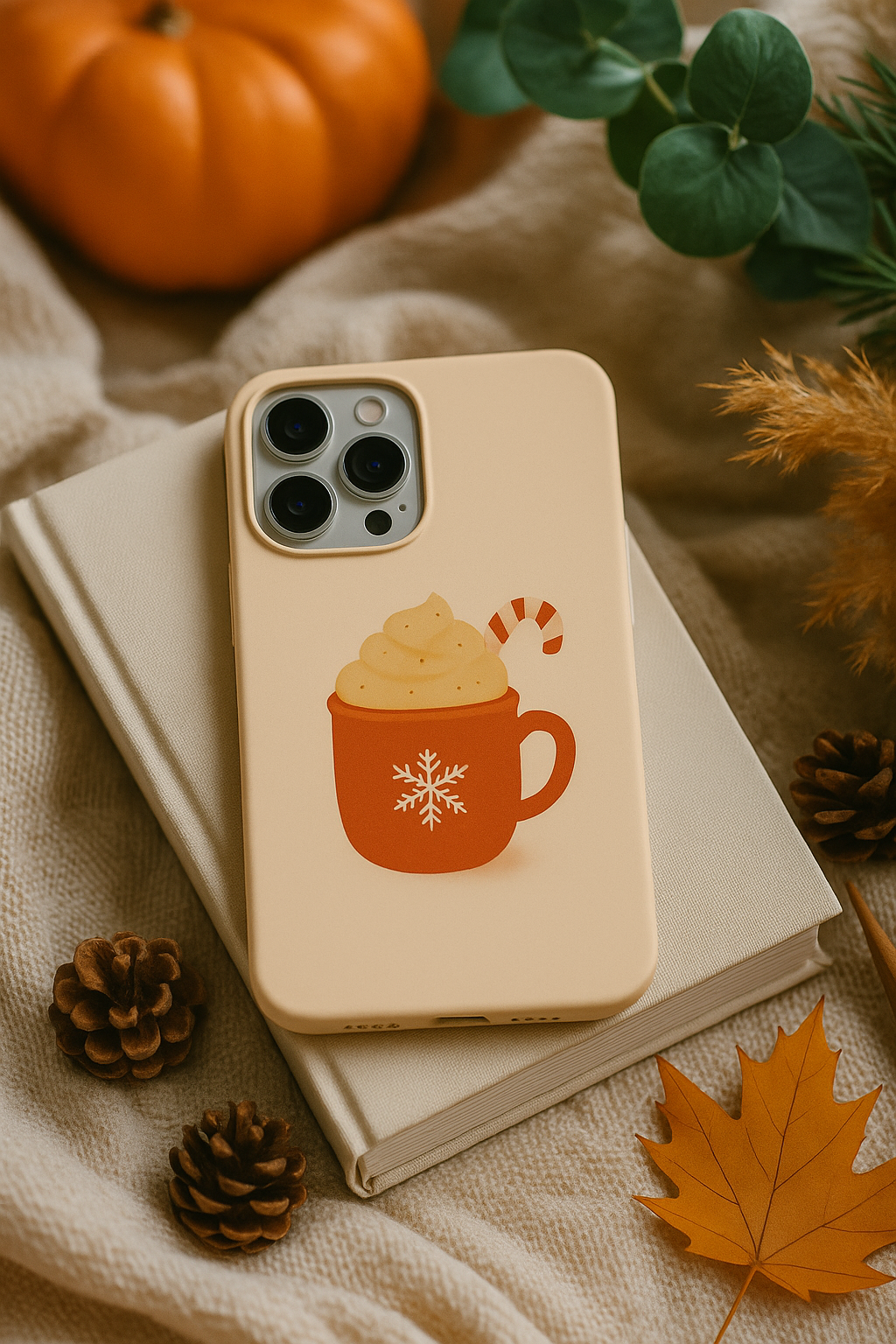 Cozy Holiday Phone Case with Hot Cocoa Design, Winter Style Cover, Cute Gift for Coffee Lovers, Seasonal Accessories, Fun Gadget Decor