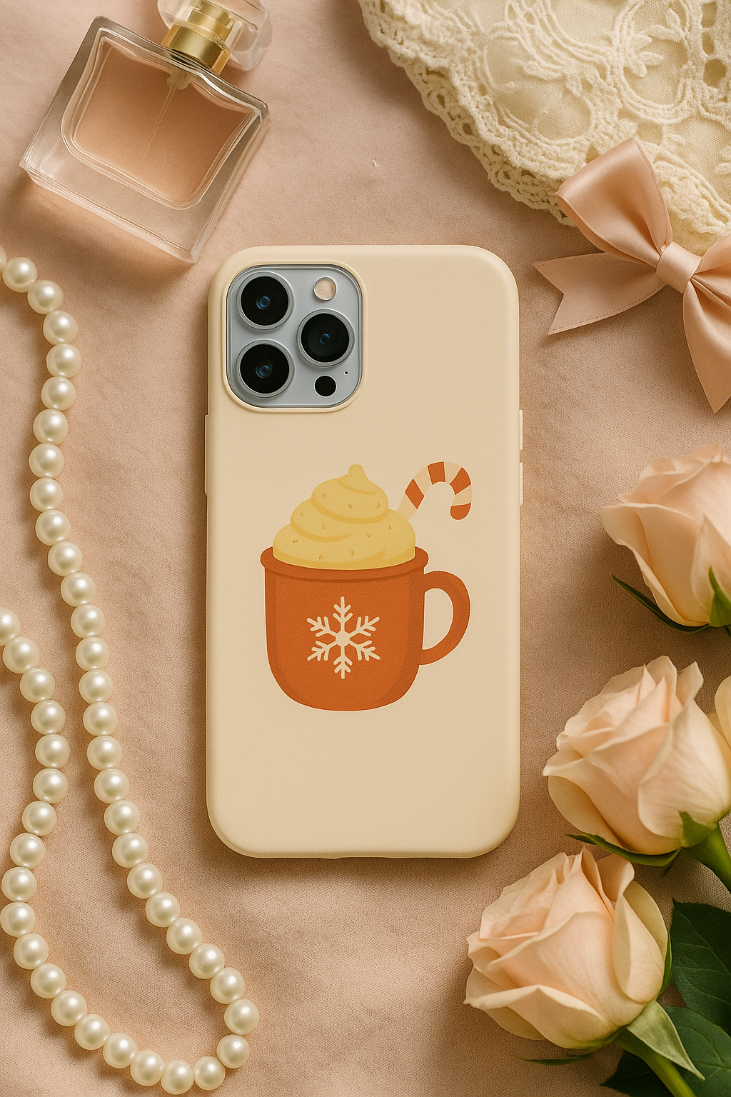 Cozy Holiday Phone Case with Hot Cocoa Design, Winter Style Cover, Cute Gift for Coffee Lovers, Seasonal Accessories, Fun Gadget Decor