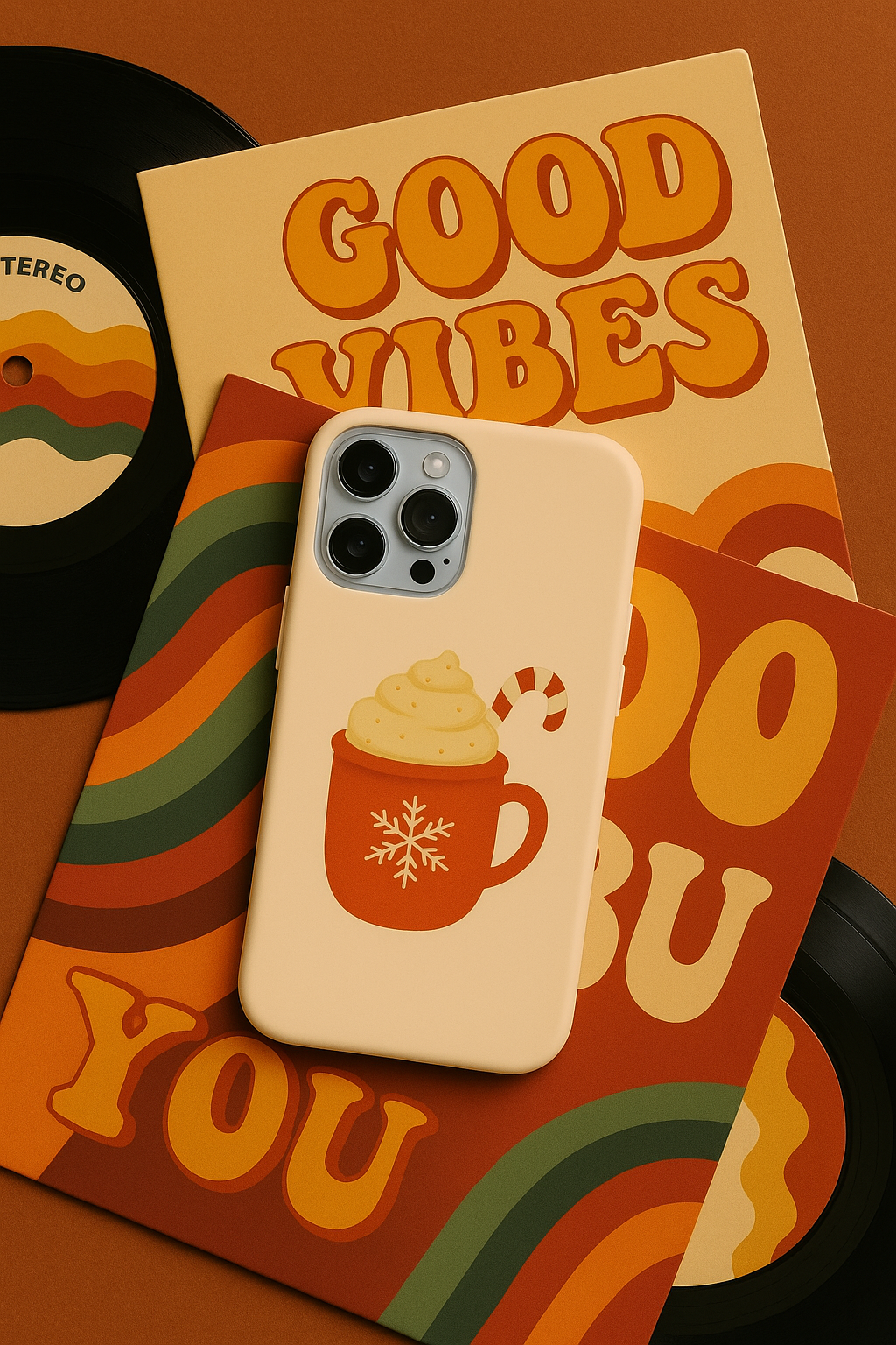 Cozy Holiday Phone Case with Hot Cocoa Design, Winter Style Cover, Cute Gift for Coffee Lovers, Seasonal Accessories, Fun Gadget Decor