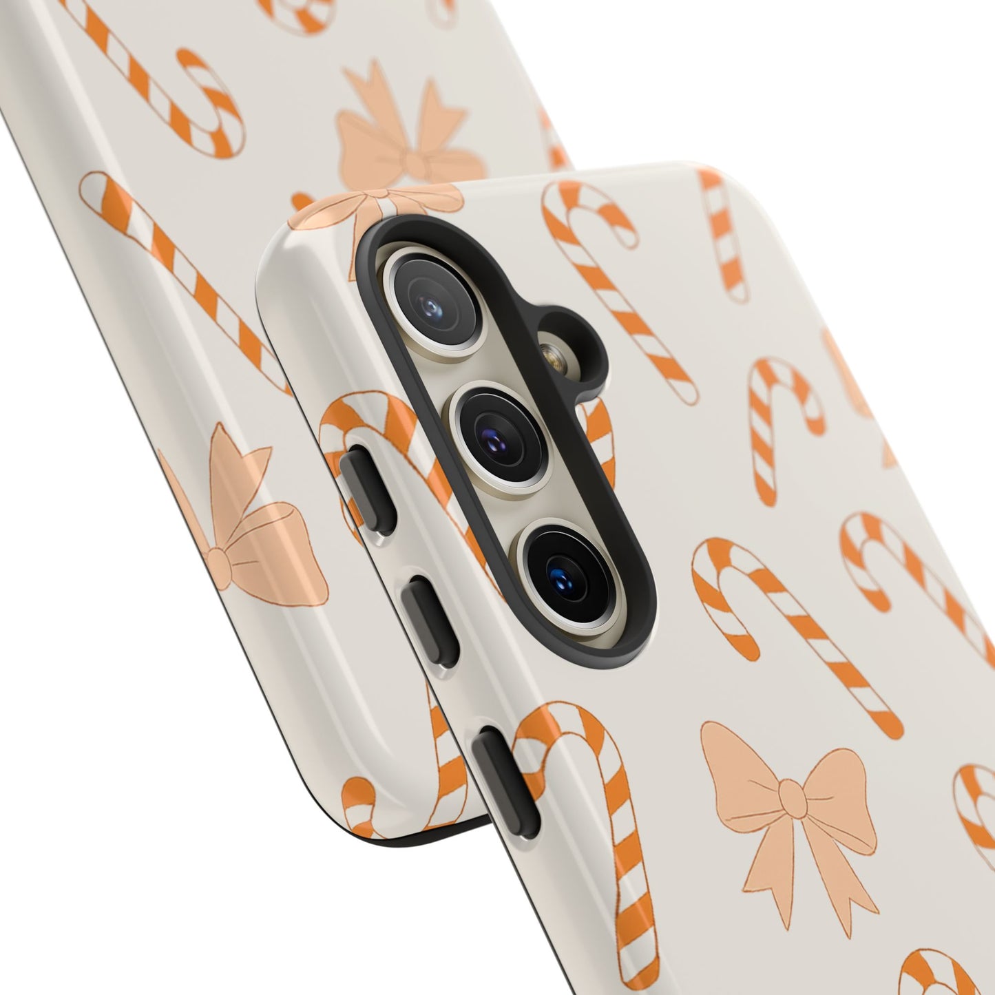 Candy Cane Phone Case with Bow | Holiday Gift for Her | Cute Mobile Cover | Christmas Decor | Festive Accessories