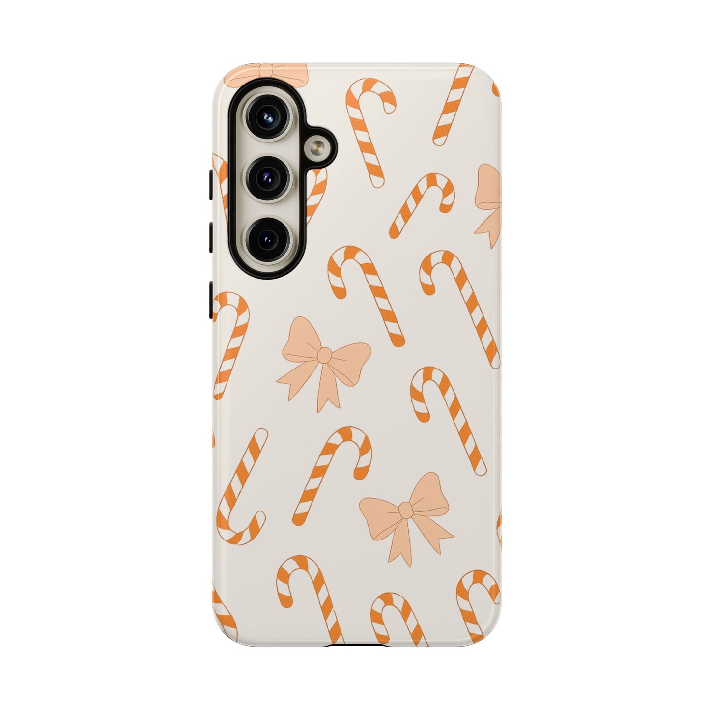 Candy Cane Phone Case with Bow | Holiday Gift for Her | Cute Mobile Cover | Christmas Decor | Festive Accessories