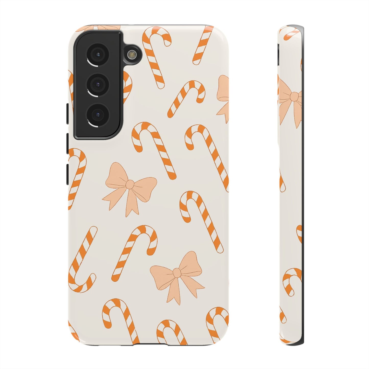 Candy Cane Phone Case with Bow | Holiday Gift for Her | Cute Mobile Cover | Christmas Decor | Festive Accessories