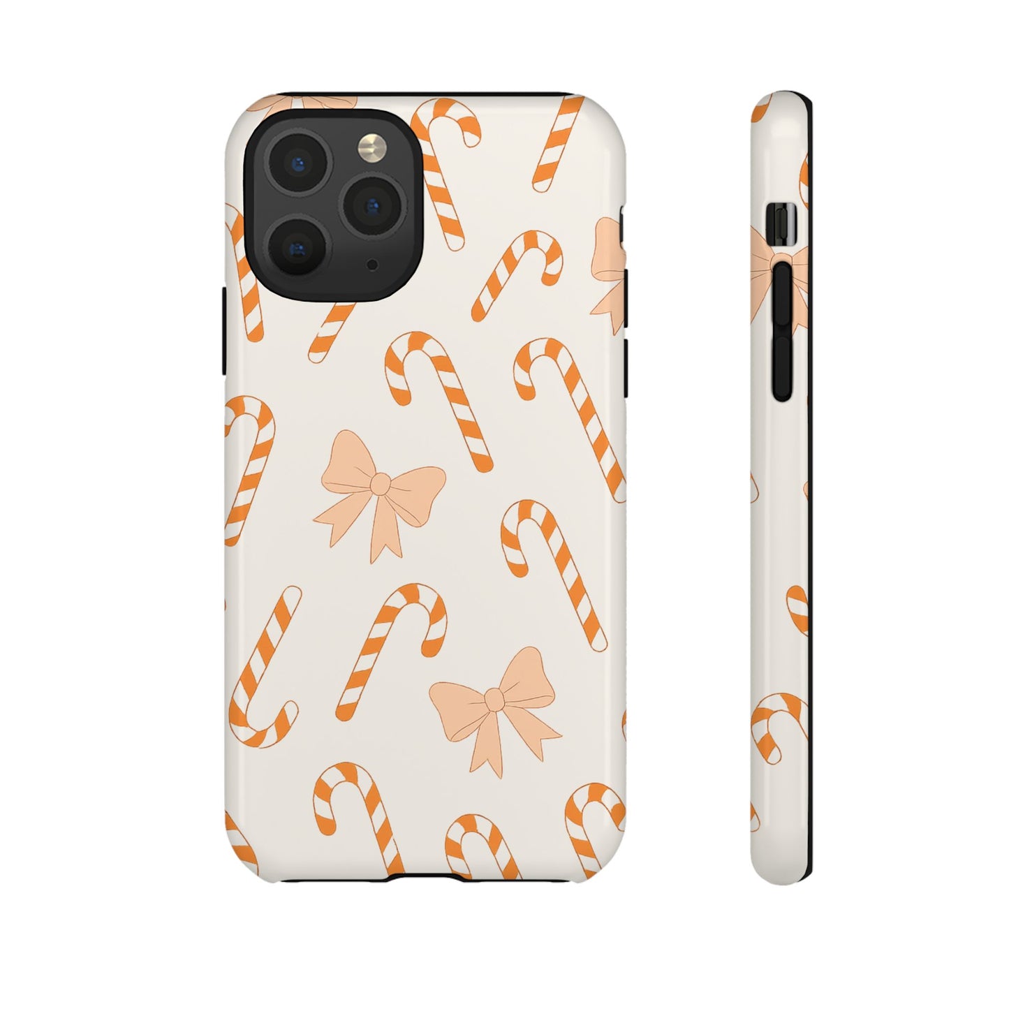 Candy Cane Phone Case with Bow | Holiday Gift for Her | Cute Mobile Cover | Christmas Decor | Festive Accessories