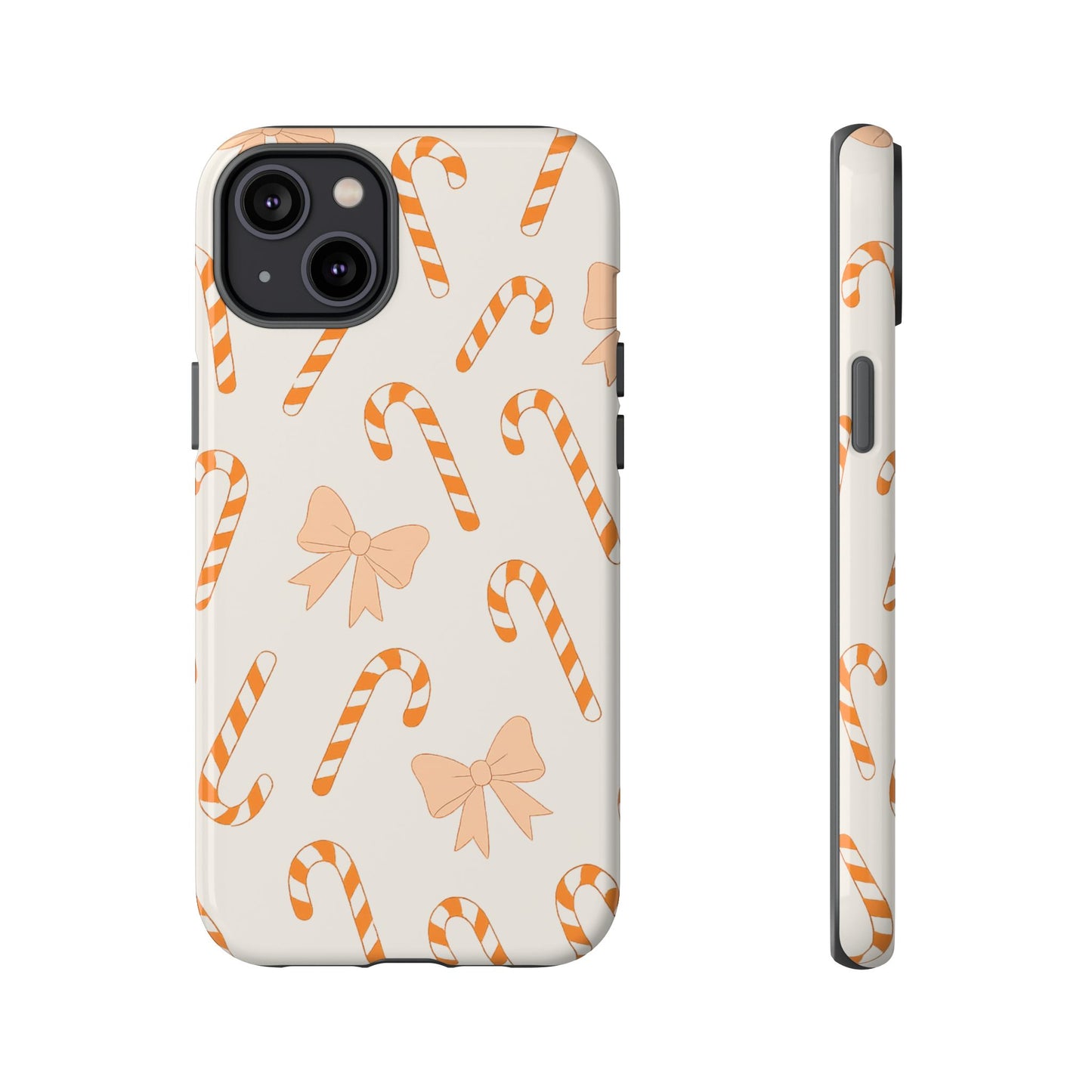 Candy Cane Phone Case with Bow | Holiday Gift for Her | Cute Mobile Cover | Christmas Decor | Festive Accessories