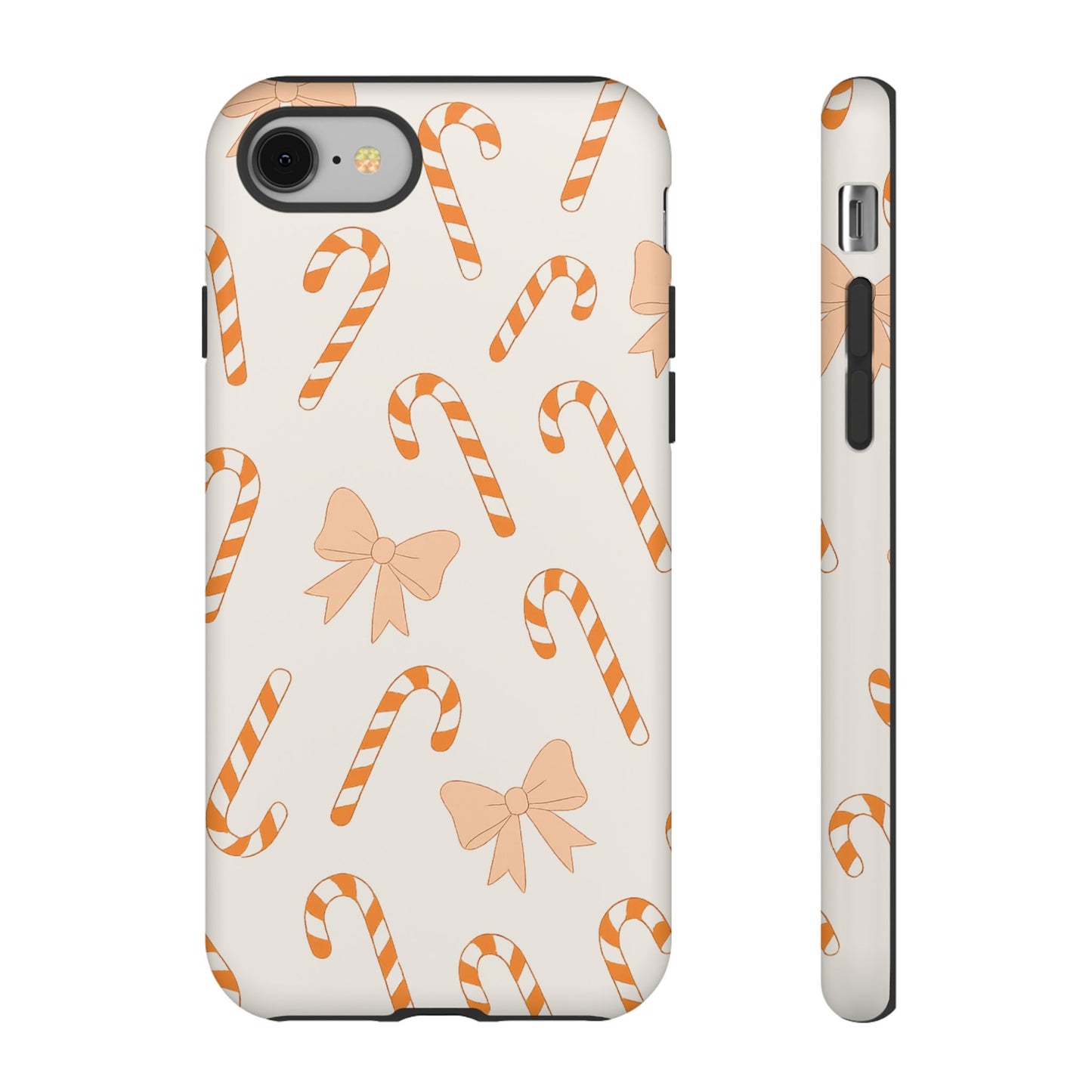 Candy Cane Phone Case with Bow | Holiday Gift for Her | Cute Mobile Cover | Christmas Decor | Festive Accessories