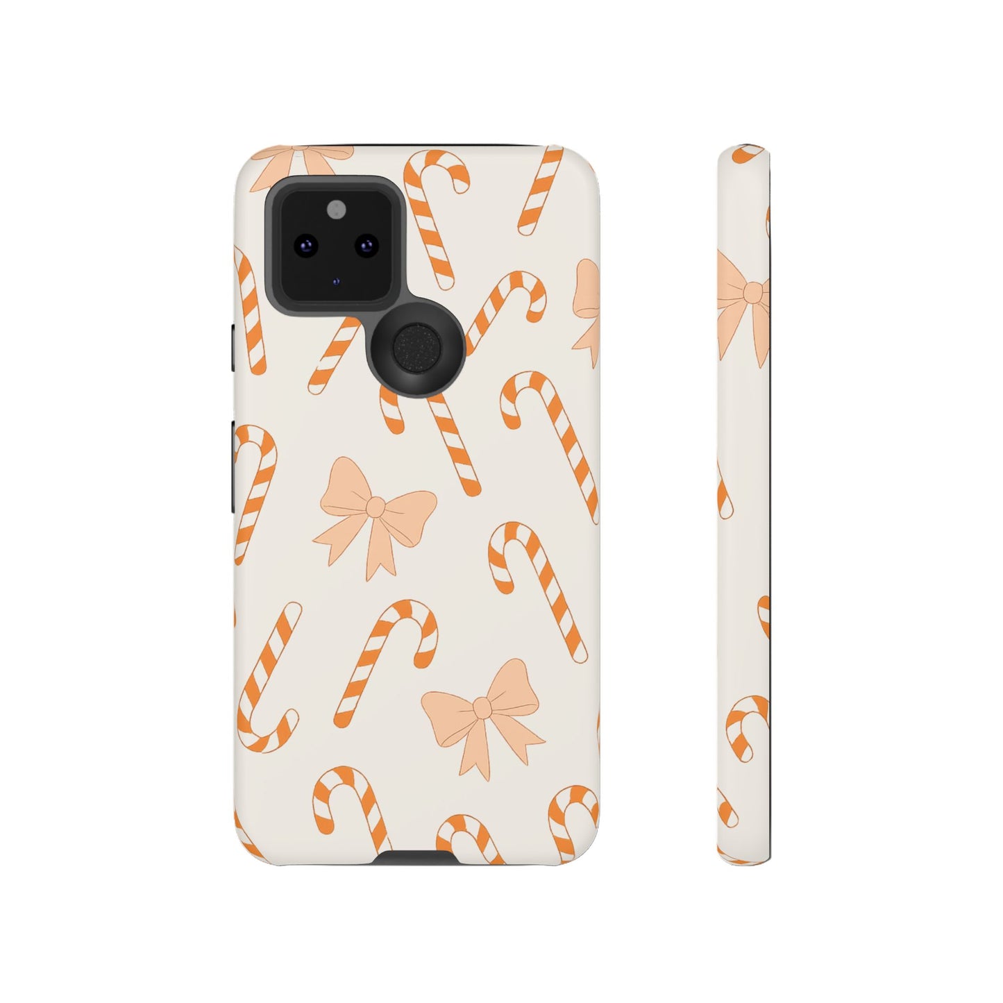Candy Cane Phone Case with Bow | Holiday Gift for Her | Cute Mobile Cover | Christmas Decor | Festive Accessories