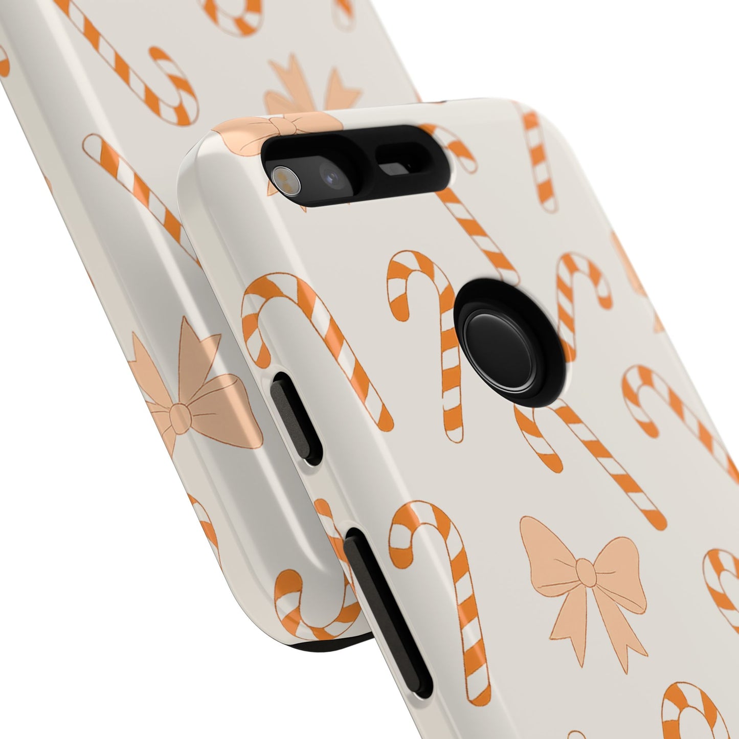 Candy Cane Phone Case with Bow | Holiday Gift for Her | Cute Mobile Cover | Christmas Decor | Festive Accessories