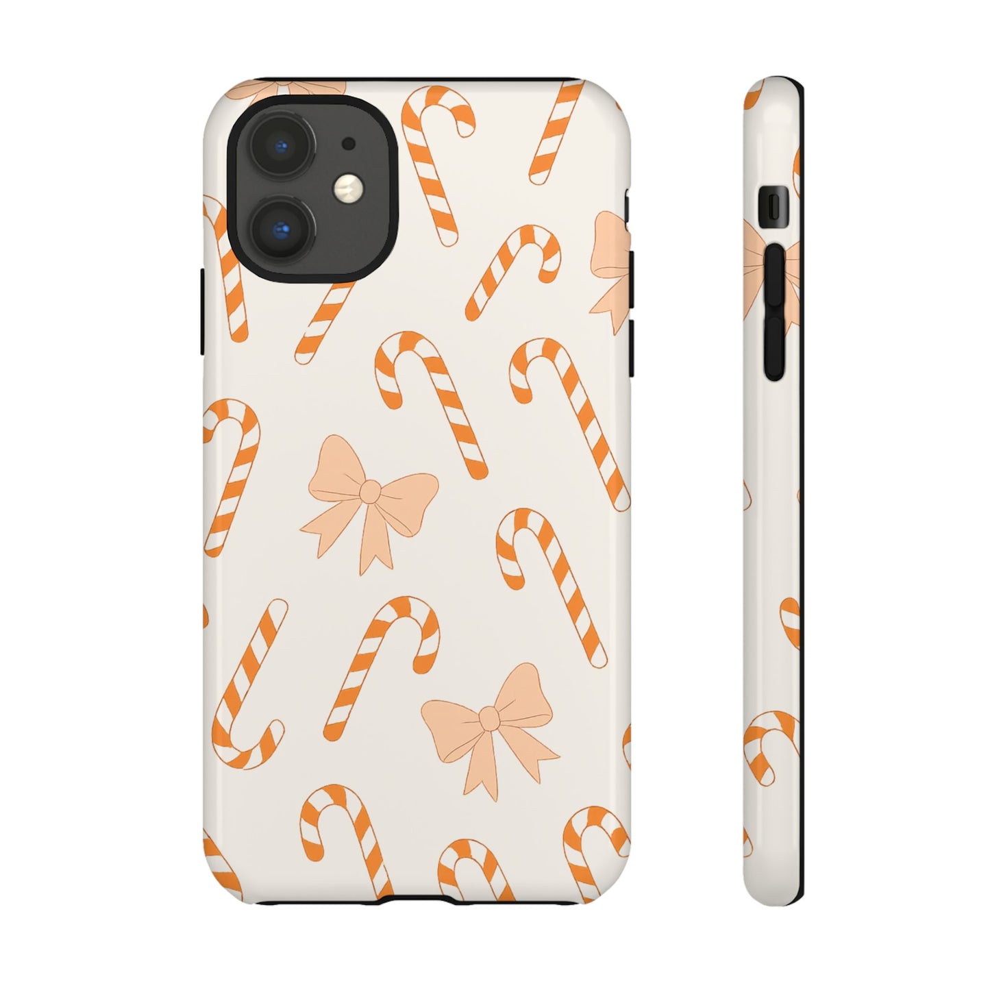 Candy Cane Phone Case with Bow | Holiday Gift for Her | Cute Mobile Cover | Christmas Decor | Festive Accessories