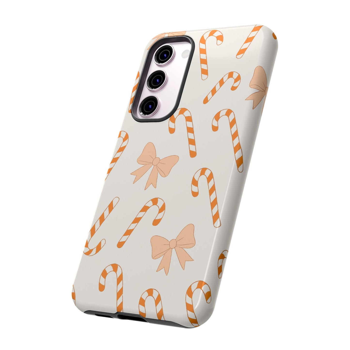 Candy Cane Phone Case with Bow | Holiday Gift for Her | Cute Mobile Cover | Christmas Decor | Festive Accessories
