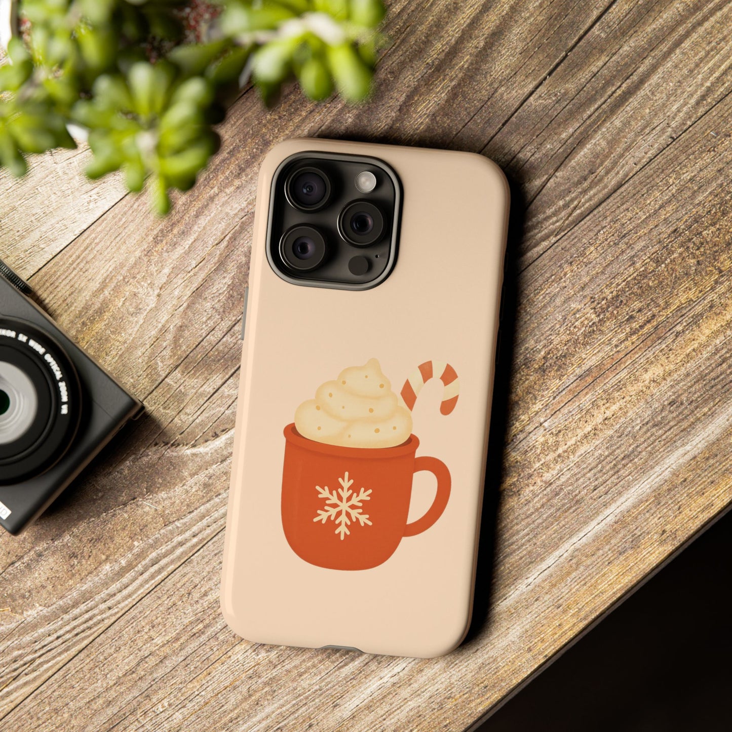 Cozy Holiday Phone Case with Hot Cocoa Design, Winter Style Cover, Cute Gift for Coffee Lovers, Seasonal Accessories, Fun Gadget Decor