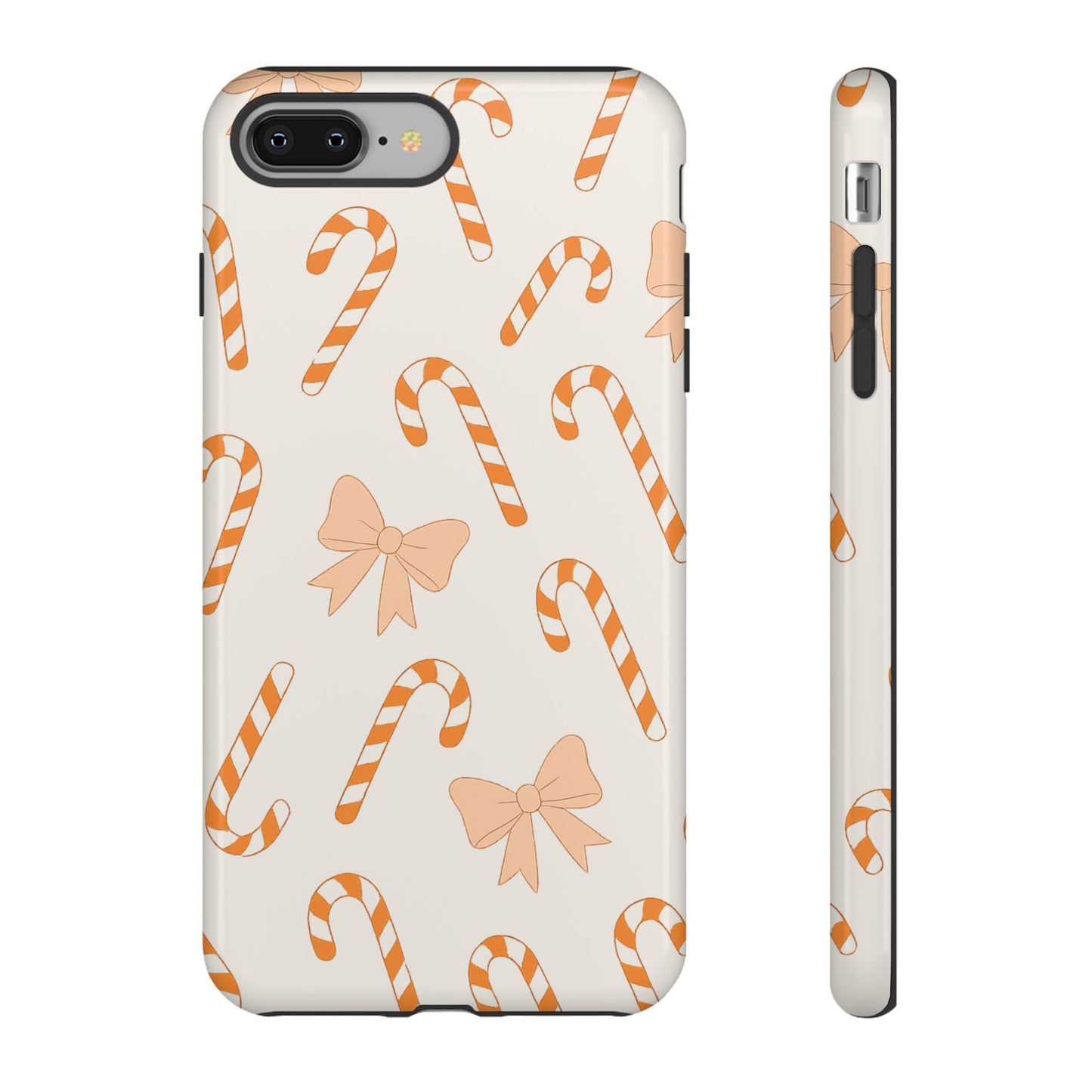 Candy Cane Phone Case with Bow | Holiday Gift for Her | Cute Mobile Cover | Christmas Decor | Festive Accessories