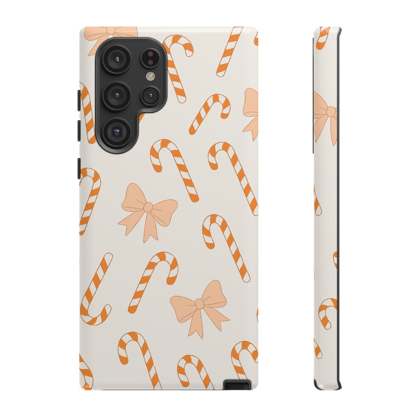 Candy Cane Phone Case with Bow | Holiday Gift for Her | Cute Mobile Cover | Christmas Decor | Festive Accessories
