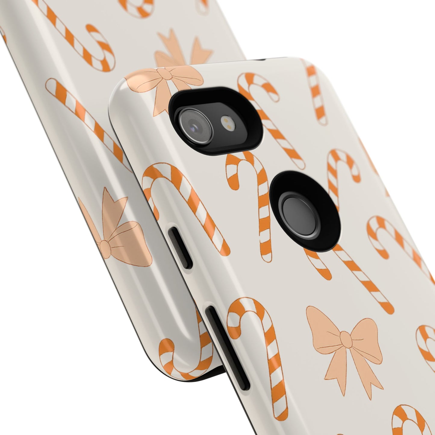 Candy Cane Phone Case with Bow | Holiday Gift for Her | Cute Mobile Cover | Christmas Decor | Festive Accessories